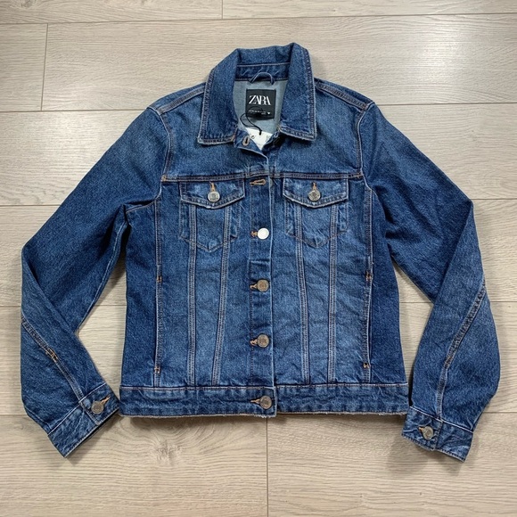 Zara Dark Wash Denim Jean Jacket - Picture 4 of 11